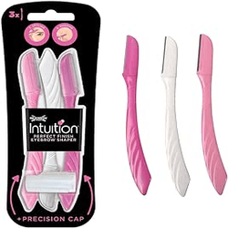 Schick Hydro Silk Touch-Up Dermaplaning Tool with Precision Cover, 3ct | Dermaplane Razor, Face Razors for Women, Eyebrow Razor, Facial Razor, Dermaplaning Razor, Womens Face Razor Peach Fuzz Remover